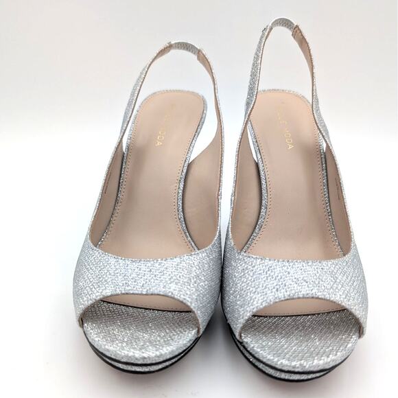 Pelle Moda Rima Metallic Sling Back Pump Women's Silver Size US9M EU40 - Picture 5 of 8